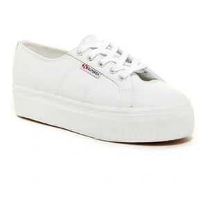 Superga 2790 Nappa Womens Flatform Trainers in White NWT size 8.5